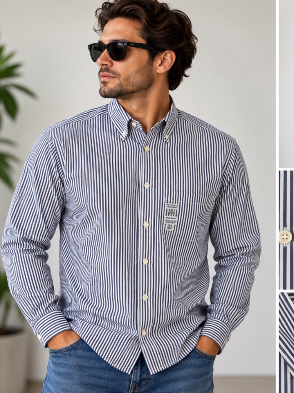 Lauren Ralph Lauren Men’s Striped Dress Shirt 16 34/35 L New